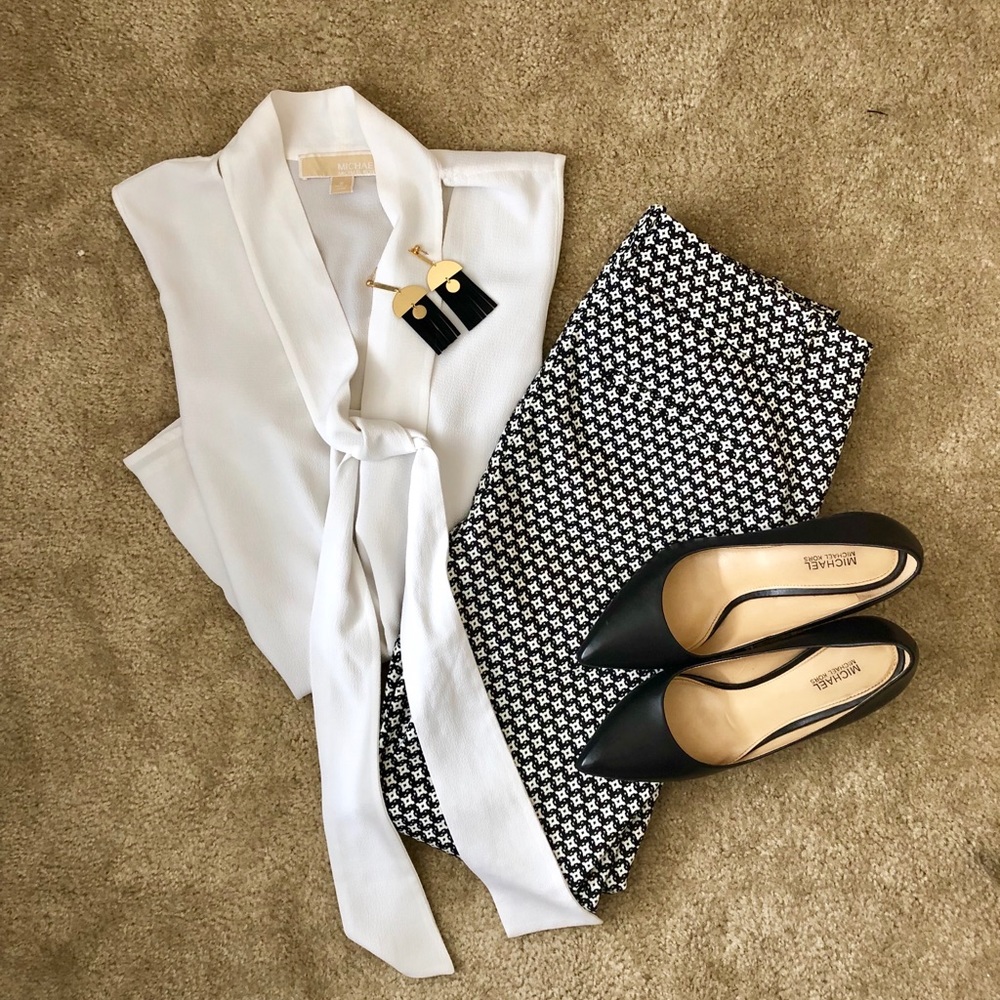Loft -Marissa Skinny Patterned Slacks